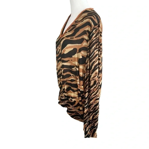 Anthropologie BLANK LONDON Patrice Balloon Sleeve Animal Print Blouse - MEDIUM - Picture 2 of 16
